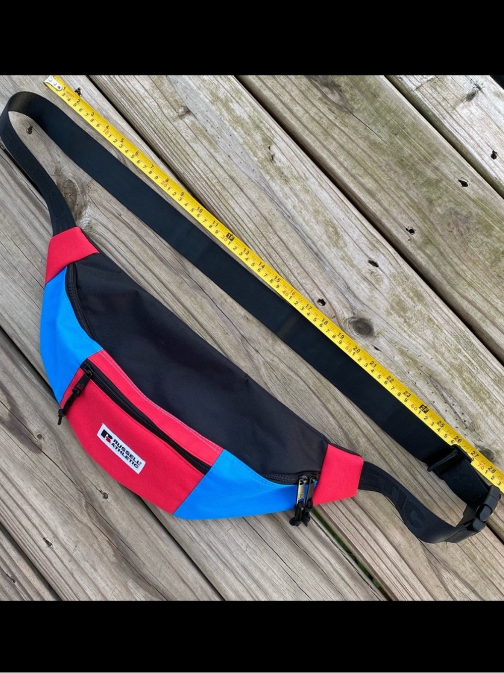 Russell Athletic Belt Bag Color Block Fanny Pack 2 Zip Sections